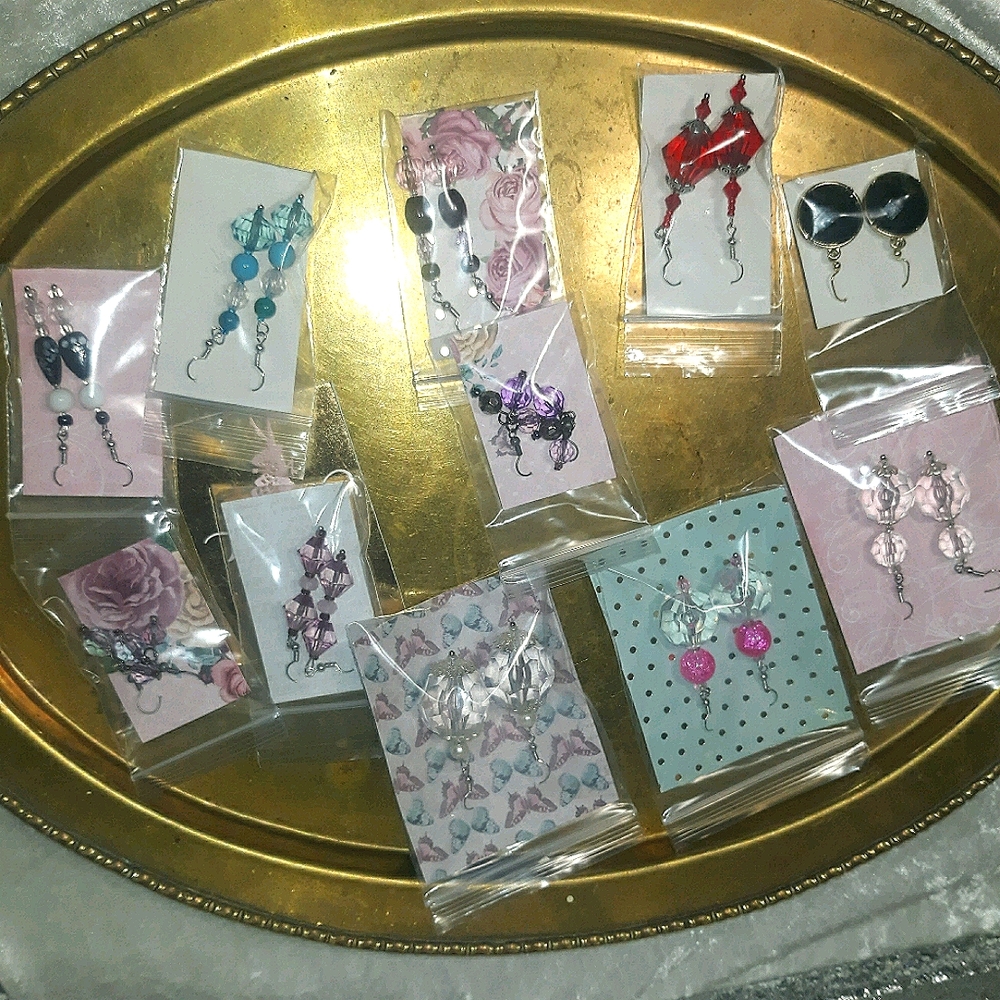 11 pairs of my handmade earrings
